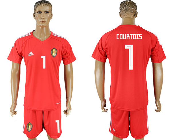 2018 World Cup Men Belgium #1 Courtois Home Soccer Country Jersey