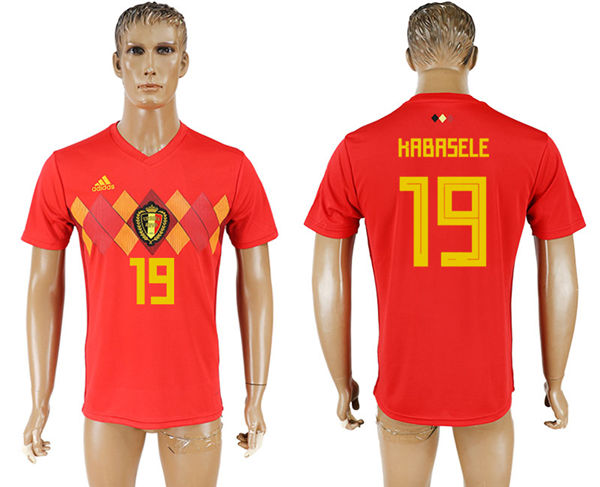 2018 World Cup Men Belgium #19 Kabrsele Red Home Soccer Country Jersey