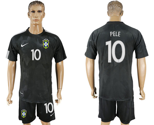 2018 World Cup Men Brazil #10 Pele Home Soccer Country Jersey