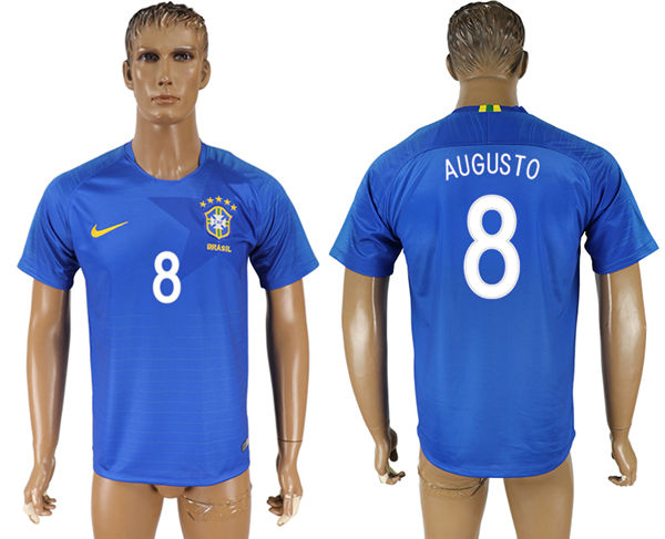 2018 World Cup Men Brazil #8 Augusto Home Soccer Country Jersey 2018 World Cup Men Brazil #8 Augusto Home Soccer Country Jersey