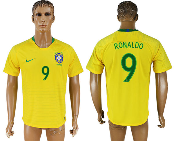 2018 World Cup Men Brazil #9 Ronaldo Home Soccer Country Jersey 2018 World Cup Men Brazil #9 Ronaldo Home Soccer Country Jersey