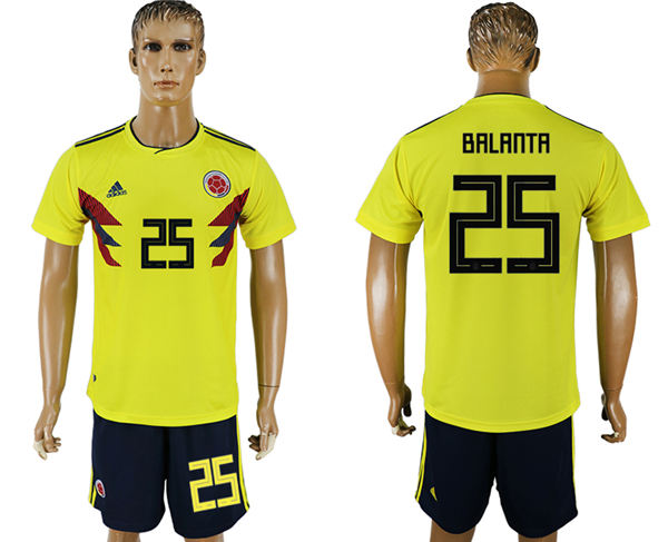 2018 World Cup Men Colombia #25 Balanta Home Soccer Country Jersey 2018 World Cup Men Colombia #25 Balanta Home Soccer Country Jersey