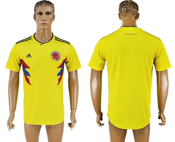 2018 World Cup Men Colombia Blank Home Soccer Country Jersey