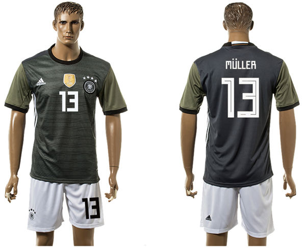 2018 World Cup Men Germany #13 Muller Black Home Soccer Country Jersey