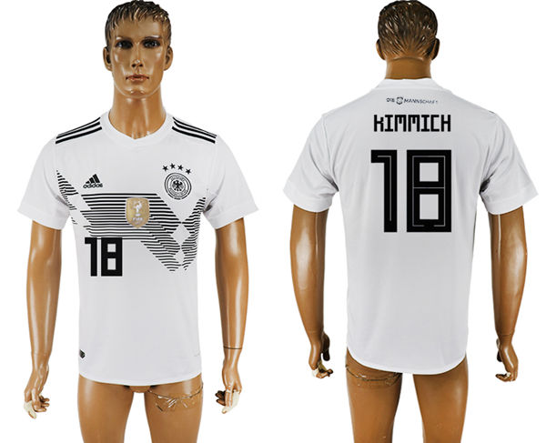 2018 World Cup Men Germany #18 Kimmich White Home Soccer Country Jersey