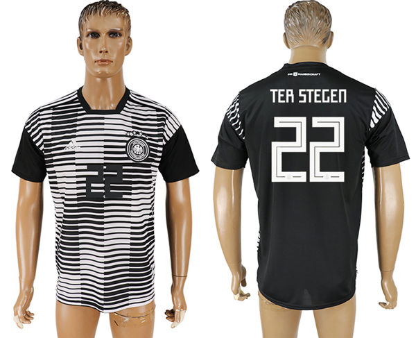 2018 World Cup Men Germany #22 Ter Stegen Black Home Soccer Country Jersey 2018 World Cup Men Germany #22 Ter Stegen Black Home Soccer Country Jersey