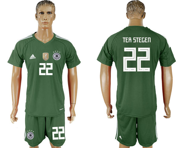 2018 World Cup Men Germany #22 Ter Stegen Dack Green Home Soccer Country Jersey 2018 World Cup Men Germany #22 Ter Stegen Dack Green Home Soccer Country Jersey