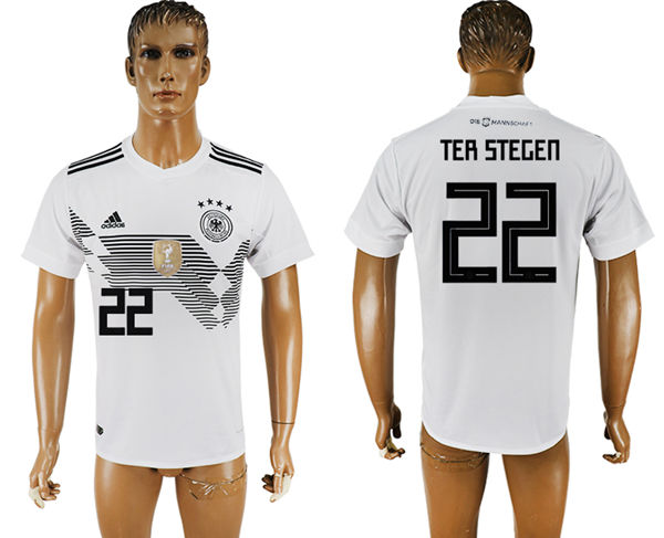 2018 World Cup Men Germany #22 Ter Stegen White Home Soccer Country Jersey 2018 World Cup Men Germany #22 Ter Stegen White Home Soccer Country Jersey