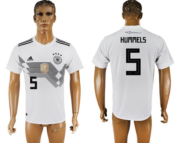 2018 World Cup Men Germany #5 Hummels White Home Soccer Country Jersey 2018 World Cup Men Germany #5 Hummels White Home Soccer Country Jersey