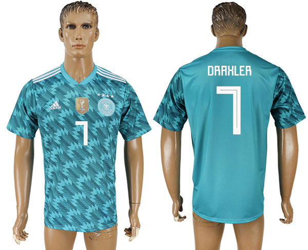 2018 World Cup Men Germany #7 Draxler Blue Home Soccer Country Jersey