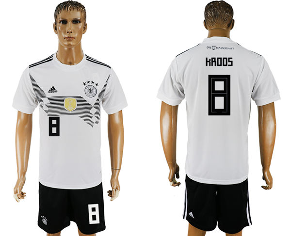 2018 World Cup Men Germany #8 Kroos White Home Soccer Country Jersey 2018 World Cup Men Germany #8 Kroos White Home Soccer Country Jersey
