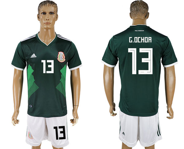 2018 World Cup Men Mexico #13 G.Ochoa Home Dack Green Soccer Country Jersey 2018 World Cup Men Mexico #13 G.Ochoa Home Dack Green Soccer Country Jersey