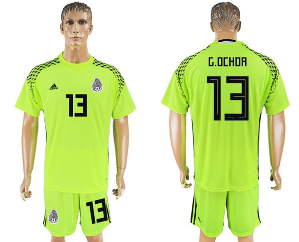 2018 World Cup Men Mexico #13 G.Ochoa Home Light Green Soccer Country Jersey 2018 World Cup Men Mexico #13 G.Ochoa Home Light Green Soccer Country Jersey