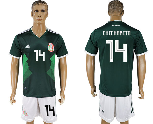 2018 World Cup Men Mexico #14 Chicharito Home Green Soccer Country Jersey 2018 World Cup Men Mexico #14 Chicharito Home Green Soccer Country Jersey