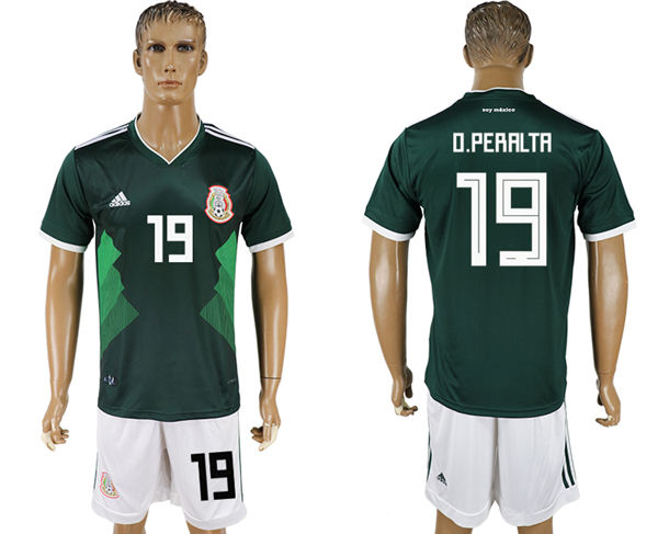 2018 World Cup Men Mexico #19 O.Peralta Home Green Soccer Country Jersey 2018 World Cup Men Mexico #19 O.Peralta Home Green Soccer Country Jersey