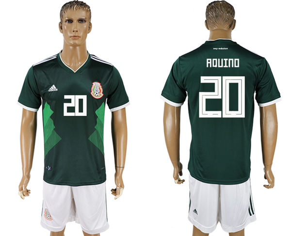 2018 World Cup Men Mexico #20 Aquino Home Green Soccer Country Jersey 2018 World Cup Men Mexico #20 Aquino Home Green Soccer Country Jersey