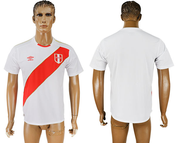 2018 World Cup Men Peru Home Soccer Country Jersey