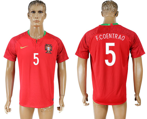 2018 World Cup Men Portugal #5 F.Coentrao Home Soccer Country Jersey