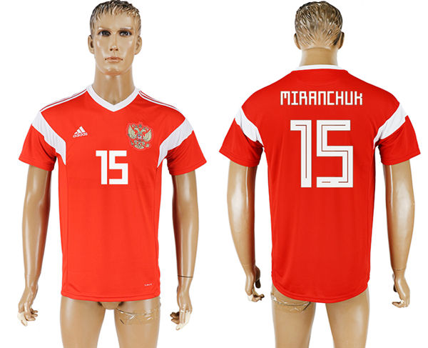 2018 World Cup Men Russia #15 Miranchuk Home Soccer Country Jersey
