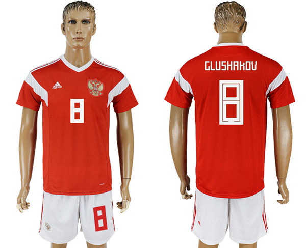 2018 World Cup Men Russia #8 Glushakov Home Soccer Country Jersey 2018 World Cup Men Russia #8 Glushakov Home Soccer Country Jersey