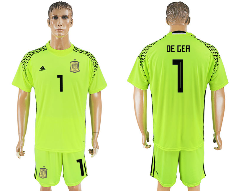 2018 World Cup Men Spain #1 De Ger Green Home Soccer Country Jersey 2018 World Cup Men Spain #1 De Ger Green Home Soccer Country Jersey