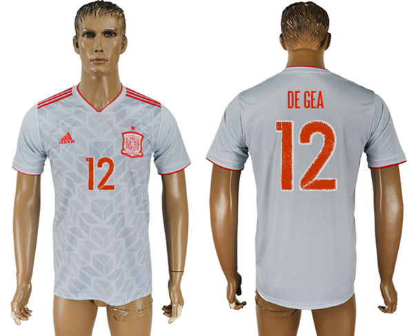 2018 World Cup Men Spain #12 De Gea Red Home Soccer Country Jersey