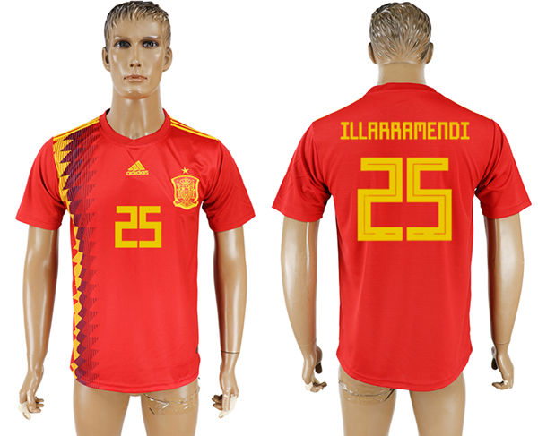 2018 World Cup Men Spain #25 Illarramendi Red Home Soccer Country Jersey 2018 World Cup Men Spain #25 Illarramendi Red Home Soccer Country Jersey