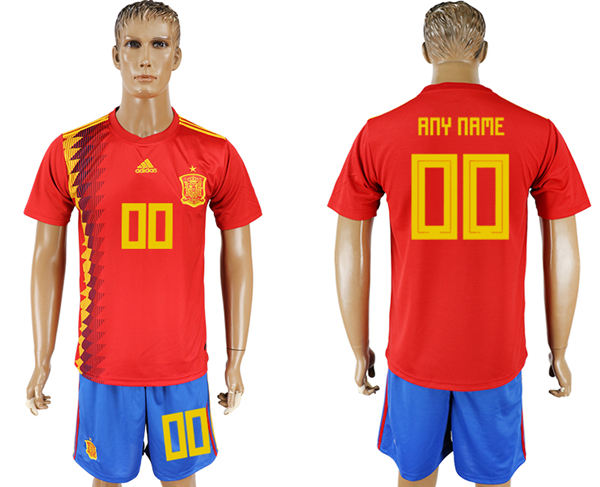 2018 World Cup Men Spain Red Home Customized Soccer Country Jersey 2018 World Cup Men Spain Red Home Customized Soccer Country Jersey