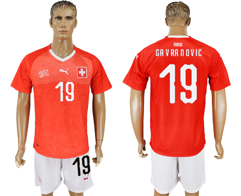 2018 World Cup Men Switzerland #19 Gavranovic Red Home Soccer Country Jersey 2018 World Cup Men Switzerland #19 Gavranovic Red Home Soccer Country Jersey
