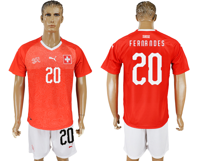 2018 World Cup Men Switzerland #20 Fernandes Red Home Soccer Country Jersey 2018 World Cup Men Switzerland #20 Fernandes Red Home Soccer Country Jersey