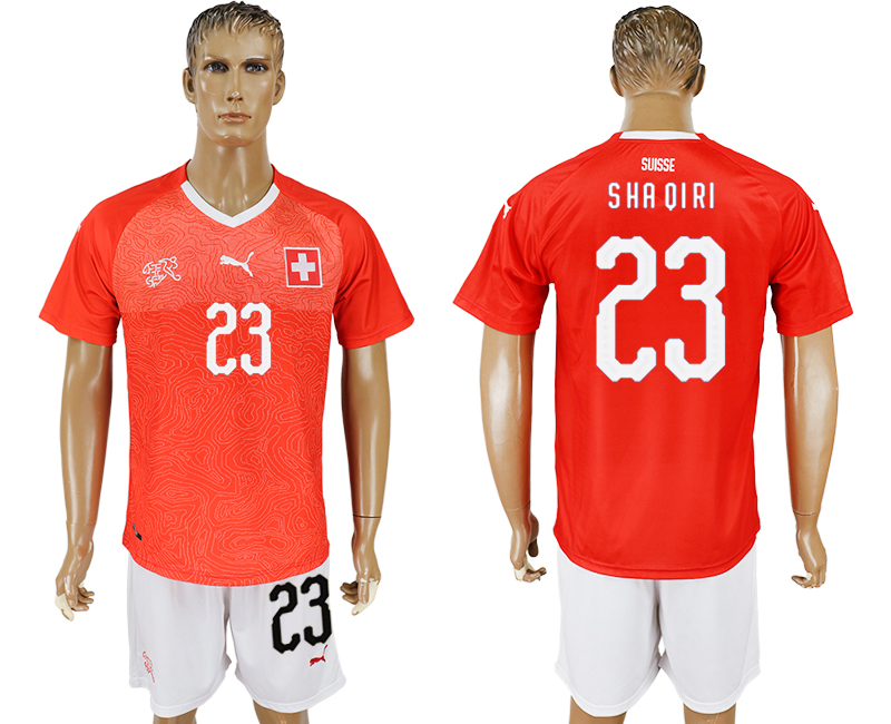 2018 World Cup Men Switzerland #23 Shaqiri Red Home Soccer Country Jersey