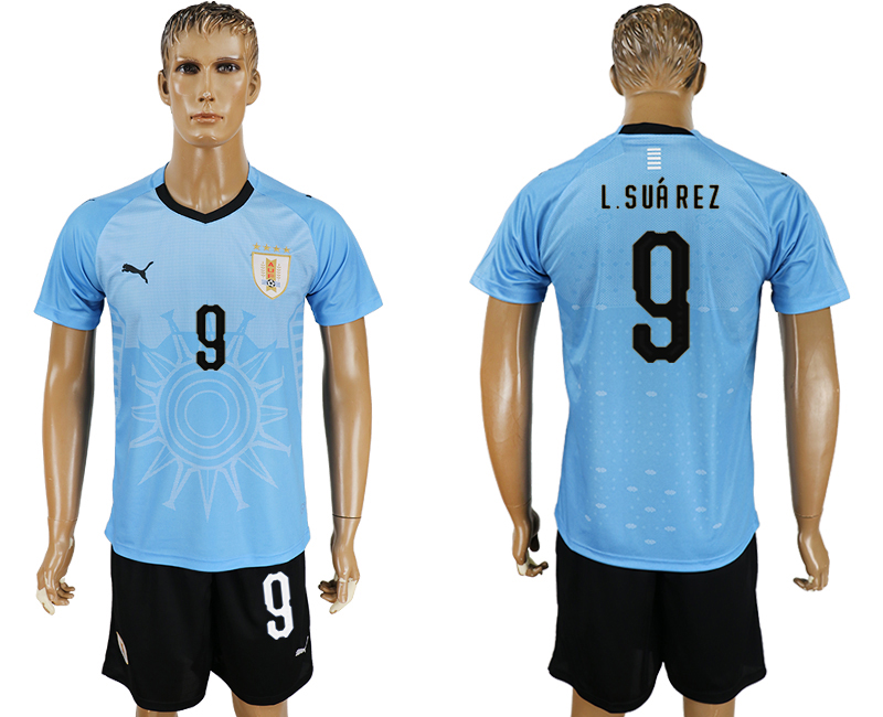 2018 World Cup Men Uruguay #9 L.Suarez Home Soccer Country Jersey 2018 World Cup Men Uruguay #9 L.Suarez Home Soccer Country Jersey