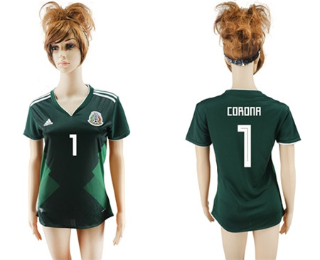 2018 World Cup Women's Mexico #1 Corona Home Soccer Country Jersey