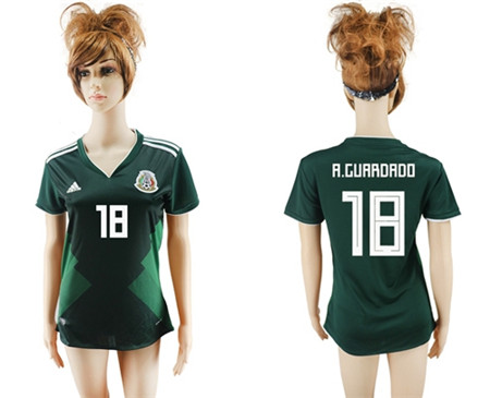 2018 World Cup Women's Mexico #18 A.Guardado Home Soccer Country Jersey