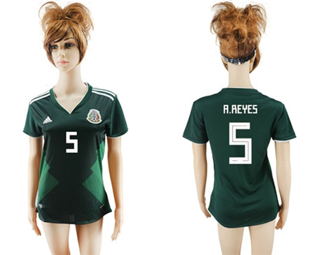 2018 World Cup Women's Mexico #5 A.Reyes Home Soccer Country Jersey