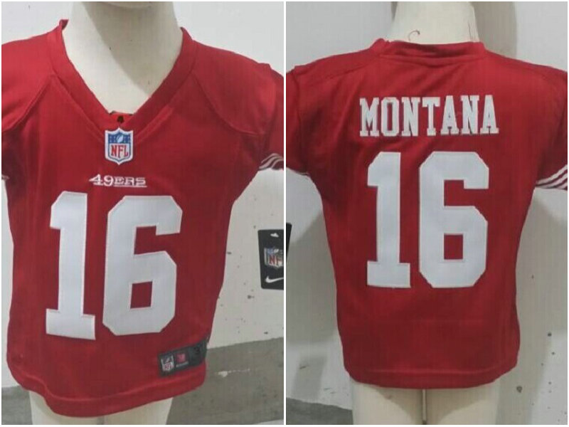 3-6 Years Old Joe Montana San Francisco 49ers #16 Red Nike Jersey 3-6 Years Old Joe Montana San Francisco 49ers #16 Red Nike Jersey