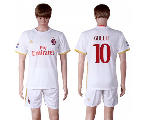 AC Milan #10 Gullit Away Soccer Club Jersey AC Milan #10 Gullit Away Soccer Club Jersey