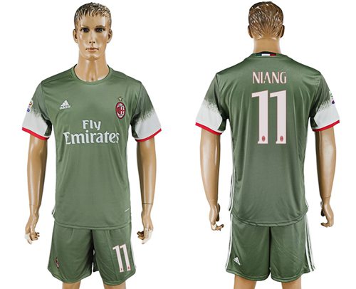 AC Milan #11 Niang Sec Away Soccer Club Jersey AC Milan #11 Niang Sec Away Soccer Club Jersey
