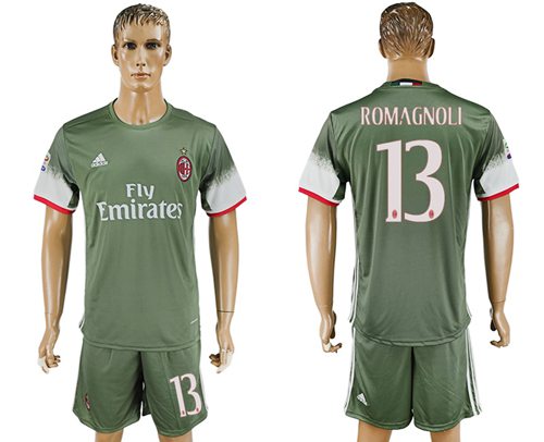 AC Milan #13 Romagnoli Sec Away Soccer Club Jersey AC Milan #13 Romagnoli Sec Away Soccer Club Jersey