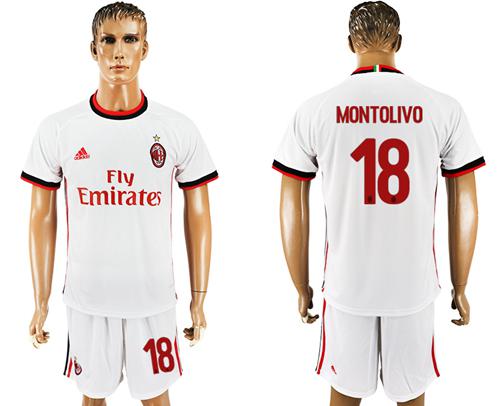 AC Milan #18 Montolivo Away Soccer Club Jersey AC Milan #18 Montolivo Away Soccer Club Jersey