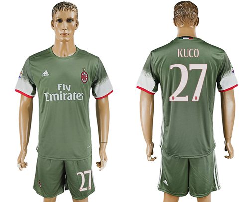 AC Milan #27 Kuco Sec Away Soccer Club Jersey AC Milan #27 Kuco Sec Away Soccer Club Jersey