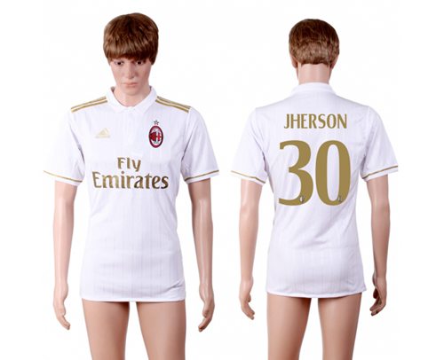 AC Milan #30 Jherson Away Soccer Club Jersey AC Milan #30 Jherson Away Soccer Club Jersey