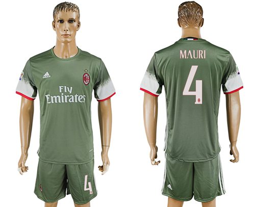 AC Milan #4 Mauri Sec Away Soccer Club Jersey AC Milan #4 Mauri Sec Away Soccer Club Jersey