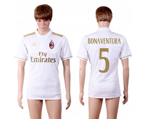 AC Milan #5 Bonaventura Away Soccer Club Jersey AC Milan #5 Bonaventura Away Soccer Club Jersey
