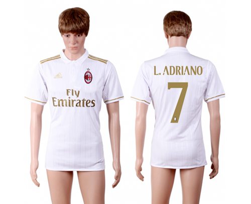 AC Milan #7 L.Adriano Away Soccer Club Jersey AC Milan #7 L.Adriano Away Soccer Club Jersey