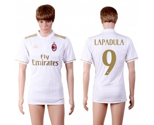 AC Milan #9 Lapadula Away Soccer Club Jersey AC Milan #9 Lapadula Away Soccer Club Jersey