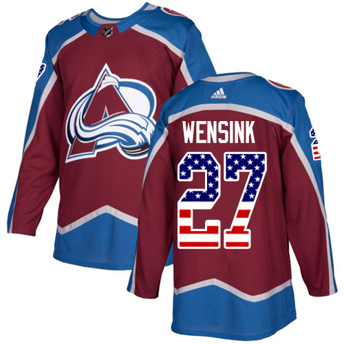 Adidas Avalanche #27 John Wensink Burgundy Home Authentic USA Flag Stitched NHL Jersey Adidas Avalanche #27 John Wensink Burgundy Home Authentic USA Flag Stitched NHL Jersey