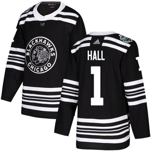 Adidas Blackhawks #1 Glenn Hall Black Authentic 2019 Winter Classic Stitched NHL Jersey Adidas Blackhawks #1 Glenn Hall Black Authentic 2019 Winter Classic Stitched NHL Jersey