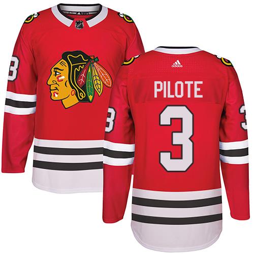 Adidas Blackhawks #3 Pierre Pilote Red Home Authentic Stitched NHL Jersey Adidas Blackhawks #3 Pierre Pilote Red Home Authentic Stitched NHL Jersey