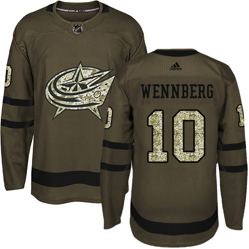 Adidas Blue Jackets #10 Alexander Wennberg Green Salute to Service Stitched Youth NHL Jersey Adidas Blue Jackets #10 Alexander Wennberg Green Salute to Service Stitched Youth NHL Jersey